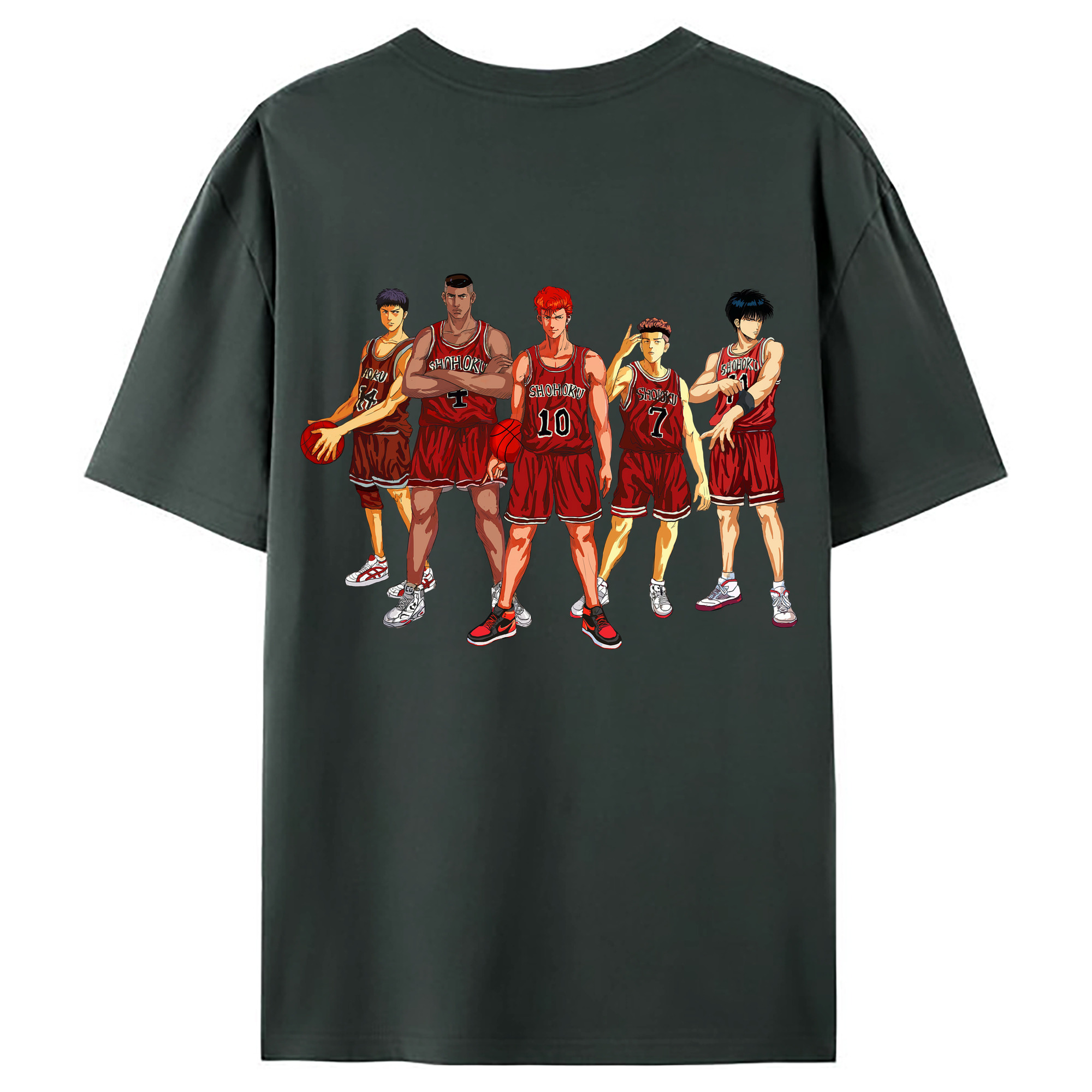 （画像用） SLAM DUNK／スラムダンク 綿100％ メンズ半袖Tシャツ（バックプリント） 通気性